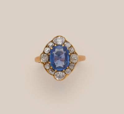 a sapphire and diamond cluster ring