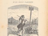 an old book with a picture of a man holding a gun