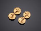 a pair of gold cufflinks, by cartier