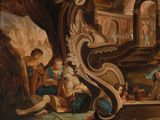 an image of a painting of a group of people in a cave