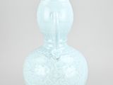 chinese celade glass vase with floral decoration, 20th century