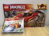 une boîte de Lego Ninja posée sur une table à côté d'une autre boîte de Lego Ninja