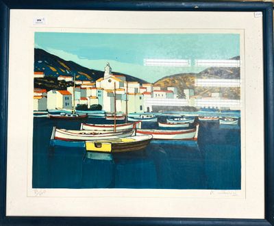 une image d'une peinture de bateaux dans l'eau