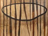 an image of a painting of a fish on a brown background