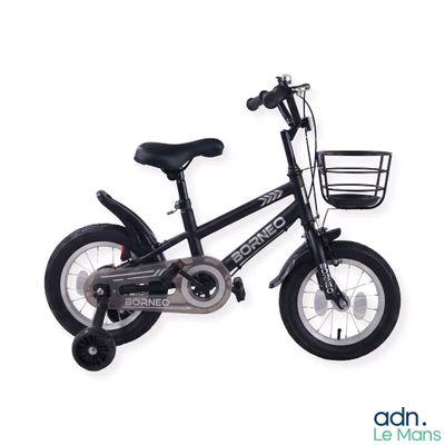 a black bicycle with a basket attached to it