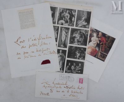 MATHIEU Georges (1921-2012) Lettre manuscrite, 1992