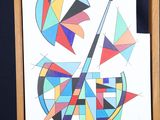 a picture of a picture of a painting on a easel