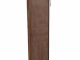 a tall wooden cabinet with a mirror on top of it