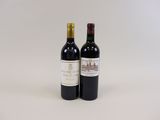deux bouteilles de vin posées l'une à côté de l'autre sur une surface blanche