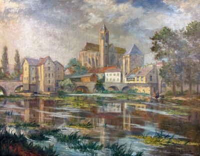 Abel RENAULT (1903-1991) Les laveuses Huile sur toile signée…