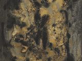 une image représentant une peinture noire et dorée sur fond noir