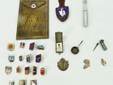 a lot of items that are laying out on the table