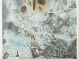 an image of a painting of a woman and a man in the sky