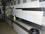 a kitchen with a sink and a stove in it