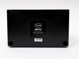 the back of a black box with a white label on it