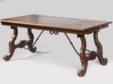 an image of a table with a wooden top on a white background