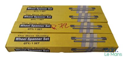 three boxed boxes of wheel spanner set on a white background