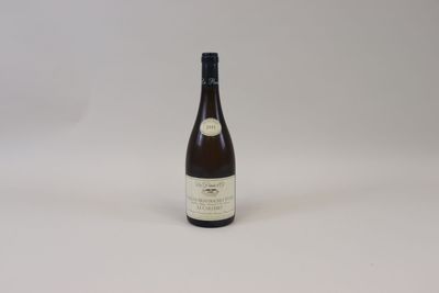 la bouteille de vin est posée sur une surface blanche