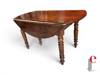 an image of a small table with a wooden top and turned legs