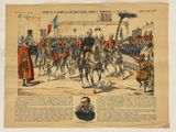 an image of an old newspaper with a picture of a military parade