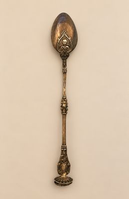 a spoon that is sitting on a table