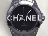 chanel watch with black dial and black bracelet