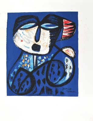 a picture of a painting of a man with a hat on