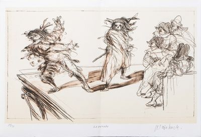 deux dessins représentant des personnes assises sur un banc, l'une avec un chien et l'autre avec un chat