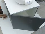 a white sink sitting on top of a white counter