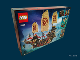 a box that has a lego pirate ship in it