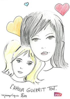 Virginie Mejescaze - "L'amour guérit tout" - Dessin original…