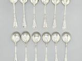 a set of six silverplated spoons