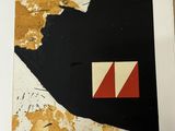 une image représentant une photo d'une œuvre d'art sur laquelle figure un drapeau