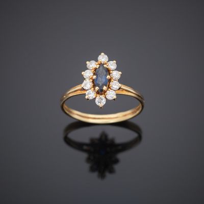 a sapphire and diamond cluster ring