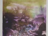 an image of a watercolor painting of a landscape with rocks and trees