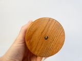 a person holding a small wooden object in their hand
