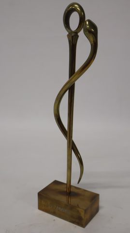 Sculpture du caducée de Mercure. Numérotée 120/600. Non signée. H...