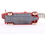 a toy train that is sitting on a white surface