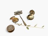 a bunch of items that are sitting on a white surface