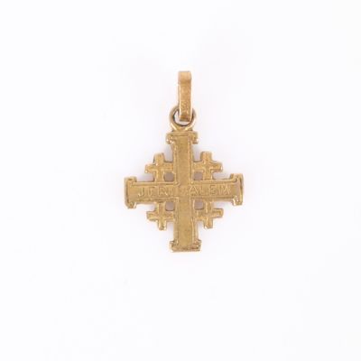 . Pendentif en or (585‰), croix de Jérusalem. - Photo 1
