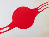 peinture représentant un radis rouge sur fond blanc