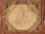 a picture of an old wooden frame with a picture in it