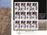 une image d'un timbre sur lequel figurent des astronautes