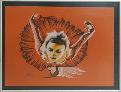 painting of a woman in a tutu with her arms outstretched