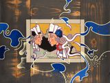 a picture of a painting on the wall of a building