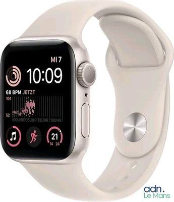 an image of a white apple watch with a white band