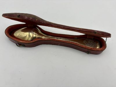 Couvert de voyage en vermeil, composé d'une cuillère et de s…