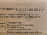 the back of a box with a label on it that says product name barbecue shack