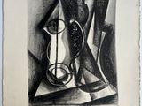 une image représentant un dessin d'une nature morte avec un oiseau posé sur une table