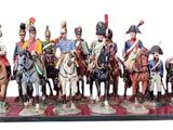 figurines représentant un groupe de soldats à cheval, armés de lances et de javelots